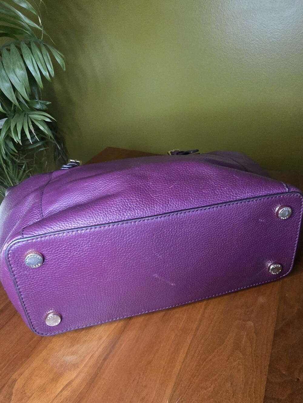 Michael Kors Large Plum Pebbled Leather Jet Set Tote - Picture 5 of 14